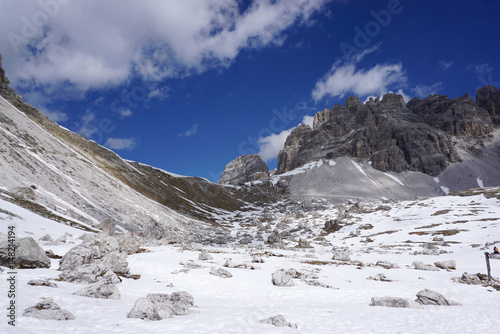 Trekking route at Tre Cime di Lavaredo in Dolomite  Italy