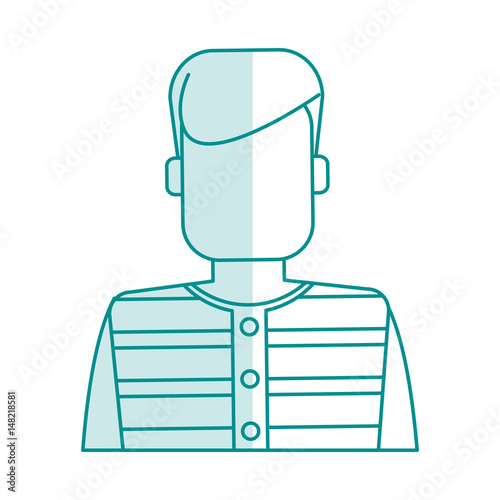 blue silhouette shading faceless man prisoner with uniform