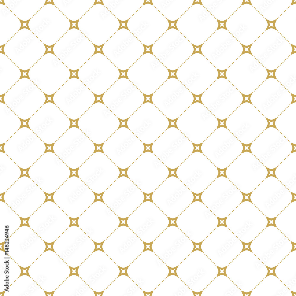 Fototapeta premium Geometric dotted white and golden pattern. Seamless abstract modern texture for wallpapers and backgrounds