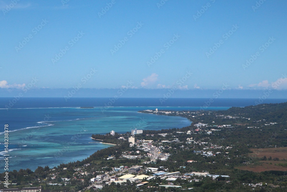 Saipan coastal view from San Antonio village to Garapan.