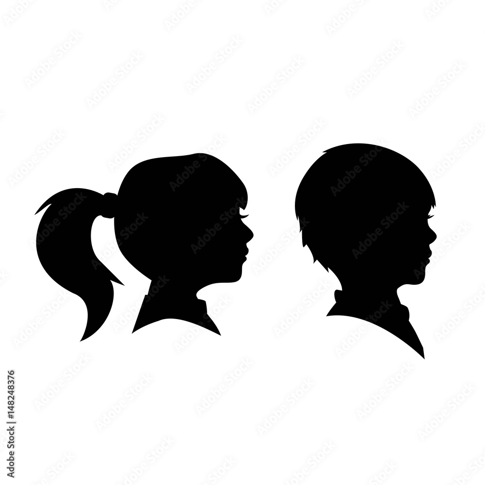 Child side face Silhoutte