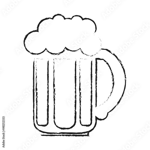 blurred silhouette image beer jar glass with foam
