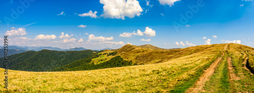 path through the Carpathian mountain ridge