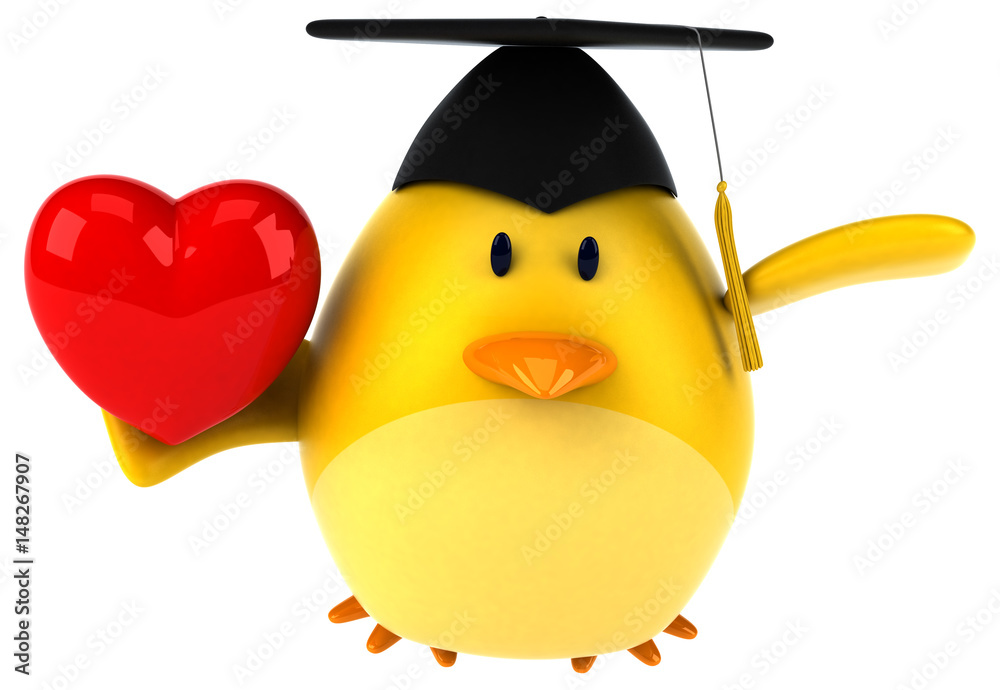 Yellow bird - 3D Illustration