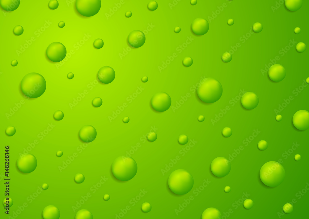 Abstract green 3d drops background