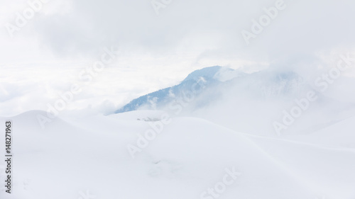 Adler mountains in clouds