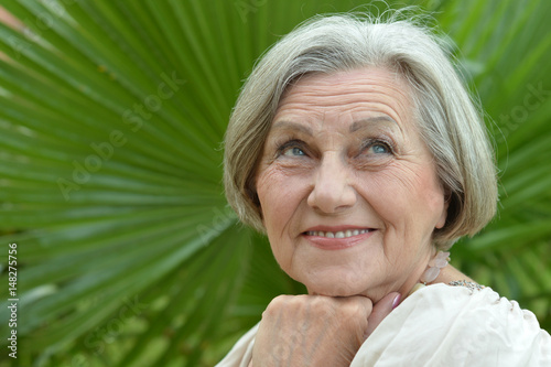 Beautiful happy elderly woman