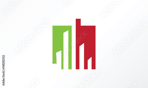 city building real estate logo template
