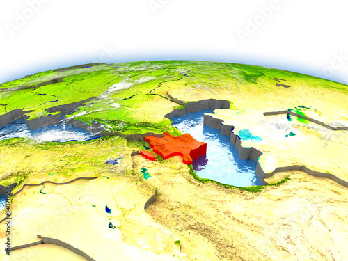 Azerbaijan on globe