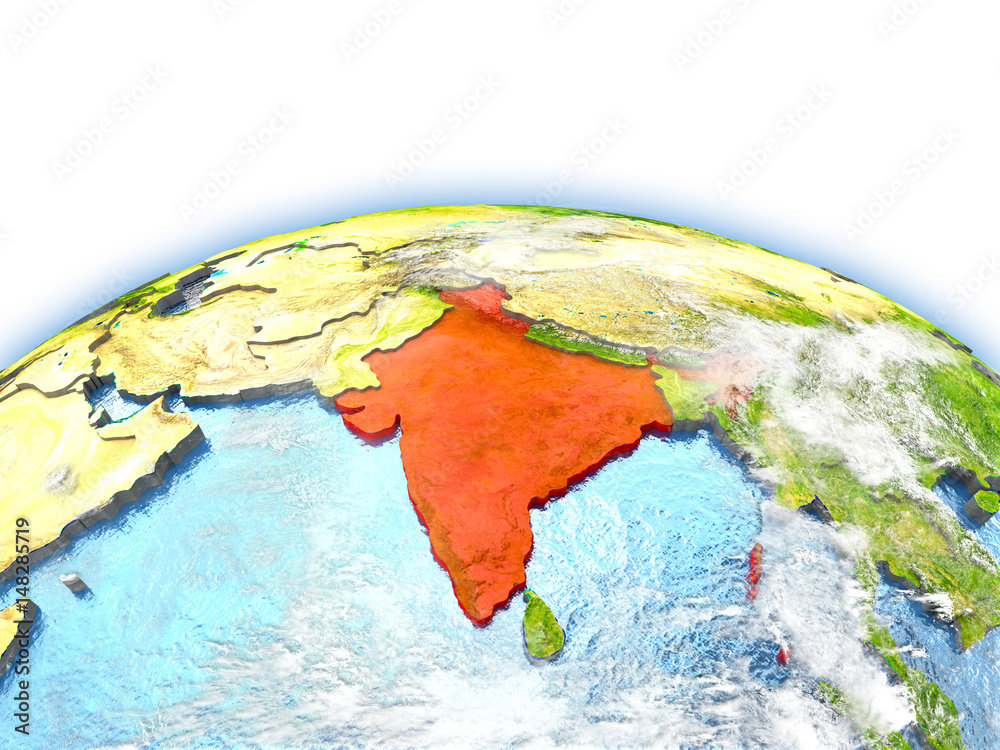 India on globe India on globe