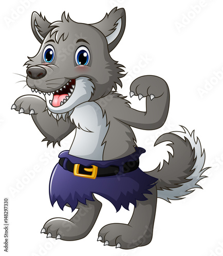 Funny cartoon wolf 