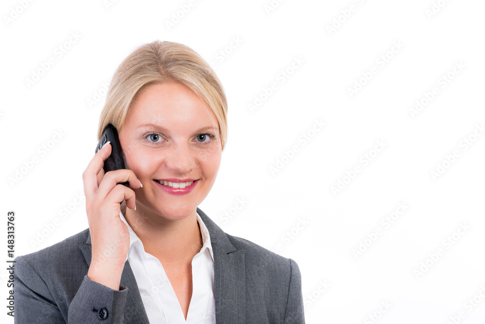 blonde frau telefoniert mit dem smartphone blonde frau telefoniert mit dem smartphone