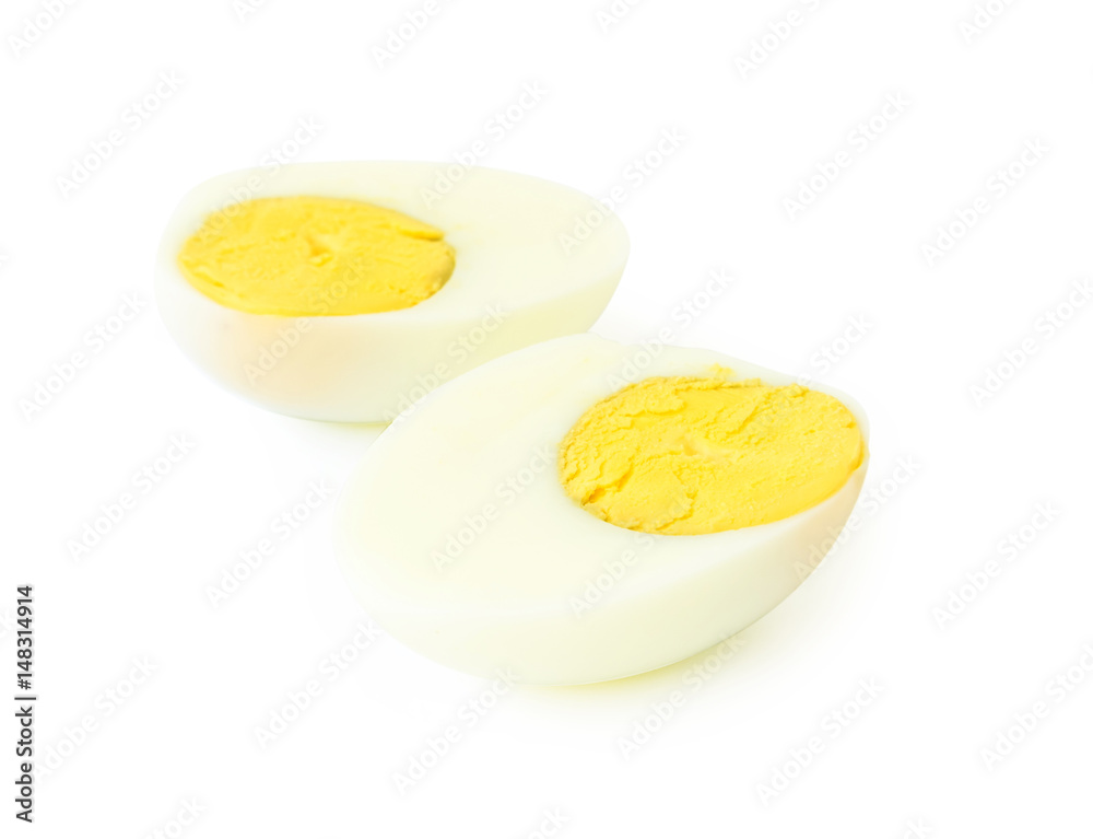 Boiled eggs on white background, healthy food concept Boiled eggs on white background, healthy food concept