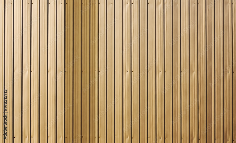 Fototapeta premium Gold metal wall panel background.
