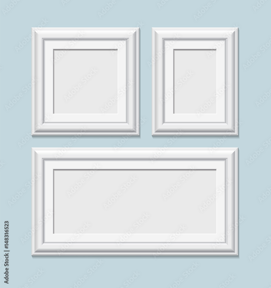 Set of square white photo frames, vector Set of square white photo frames, vector