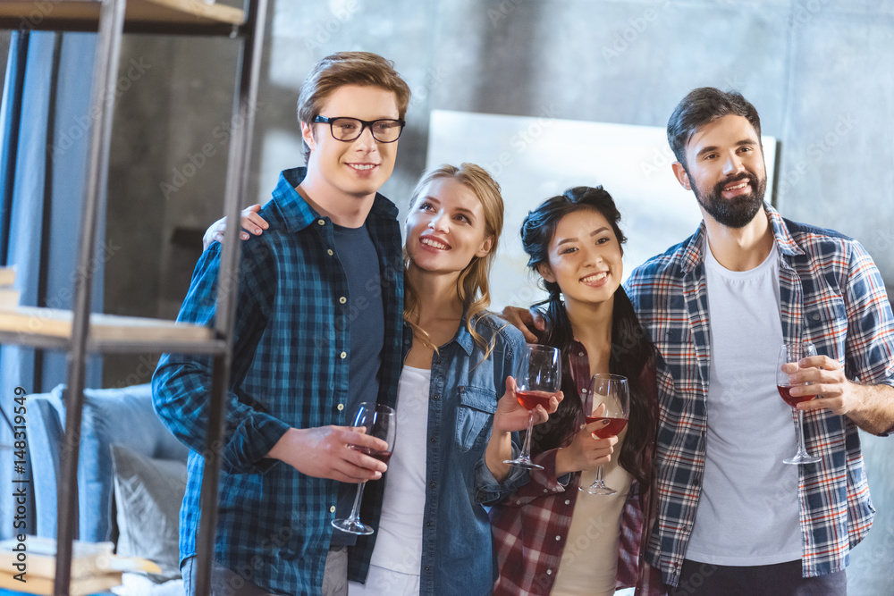 young friends drinking wine young friends drinking wine