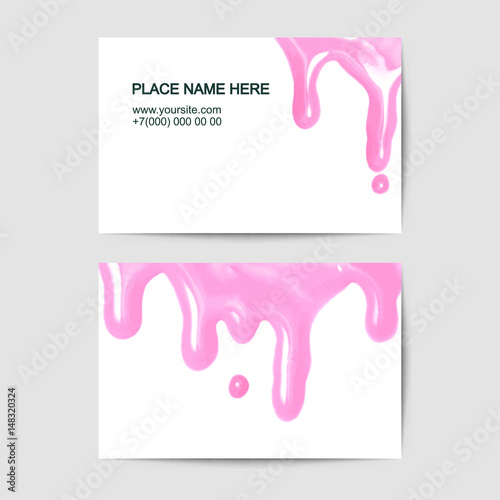 visit card template with Pink varnish