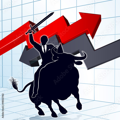 Business Man on Bull Profit...