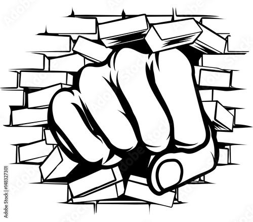 Punching Fist Through Brick Wall