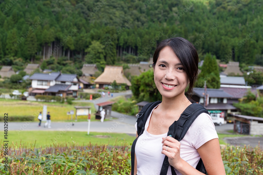 Woman travel in miyama of Kyoto city Woman travel in miyama of Kyoto city