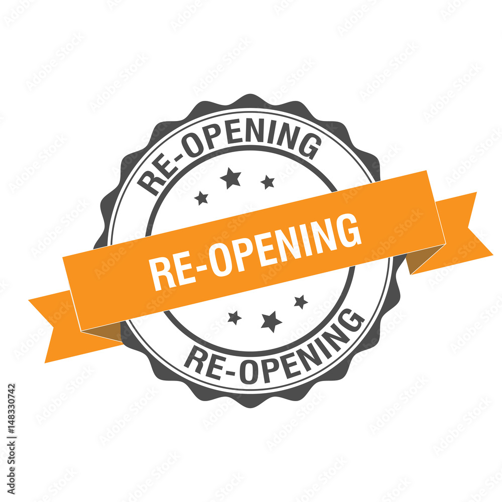 Fototapeta premium Re-opening stamp illustration