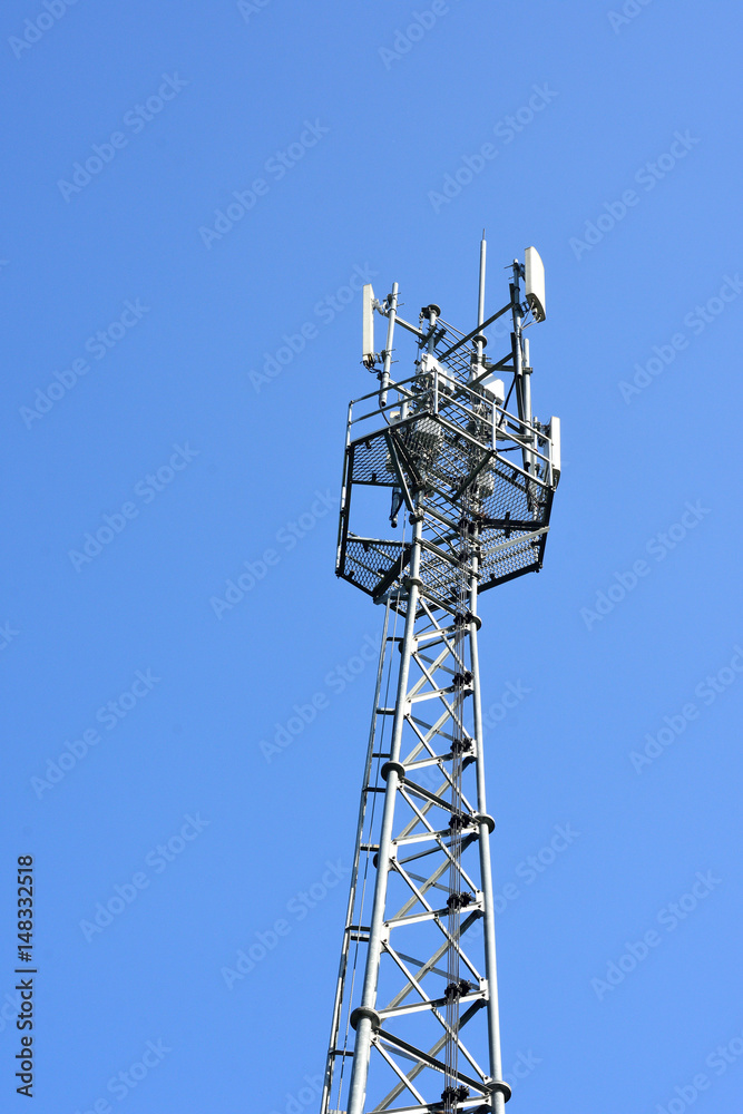 Antenna Tower of Communication on blue sky, Mobile phone antenna tower Antenna Tower of Communication on blue sky, Mobile phone antenna tower