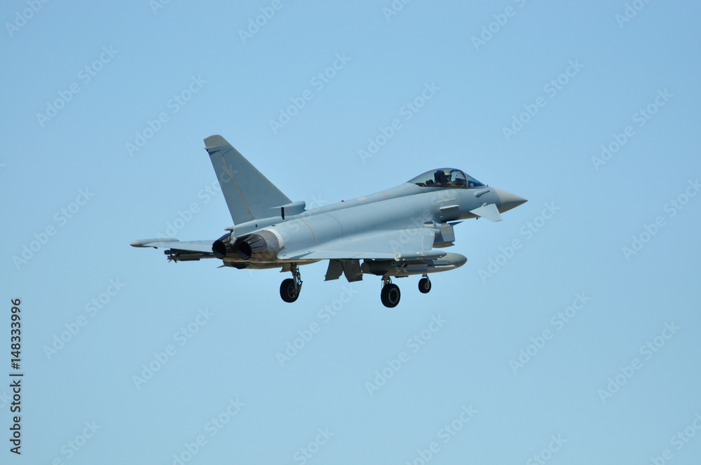 Obraz premium Avión de combate Eurofighter aterrizando
