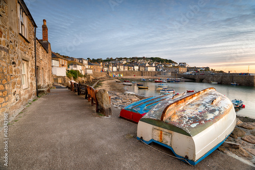 Mousehole Harbour in Cornwall photo
