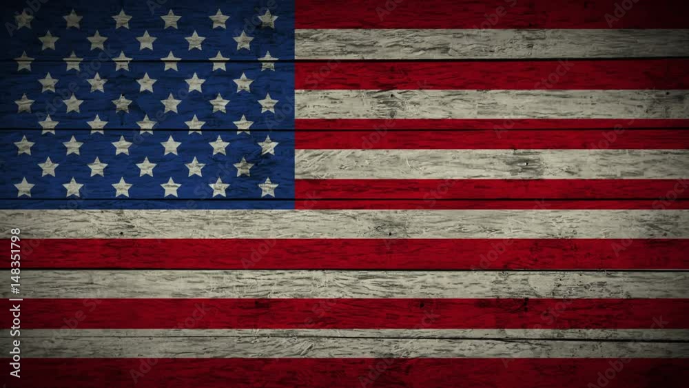 Painting flag of USA on old wood boards Painting flag of USA on old wood boards