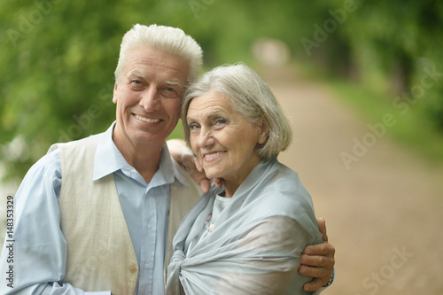 Elderly couple on a summer walk