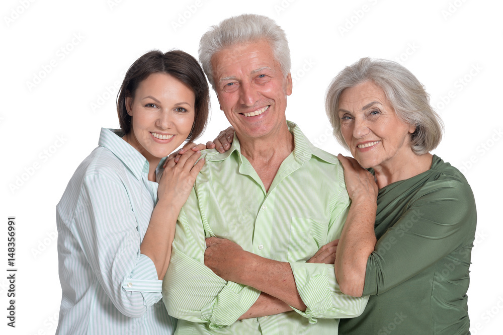 Elderly parents and their adult daughter