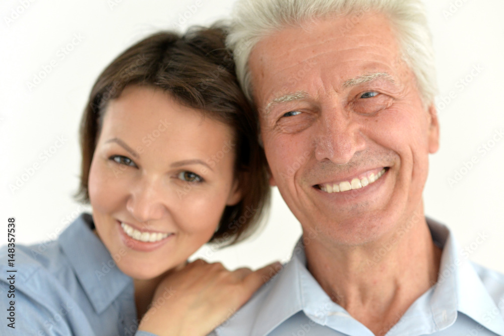 Elderly father with an adult daughter Elderly father with an adult daughter