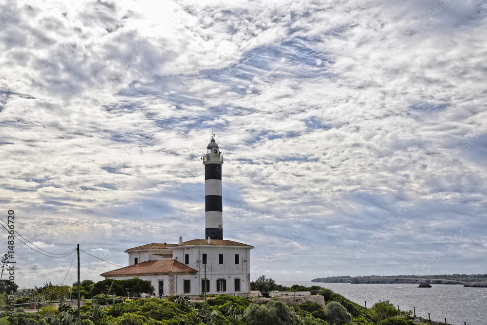 leuchtturm, turm, Portocolom, Mallorca, porto colom, spanien, balearen, hafenstadt, hafen, ostküste, meer, mittelmeer, naturhafen, felanitx