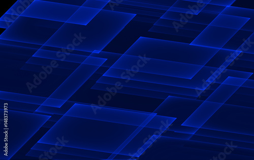 Abstract fractal tech background. Rectangles pattern