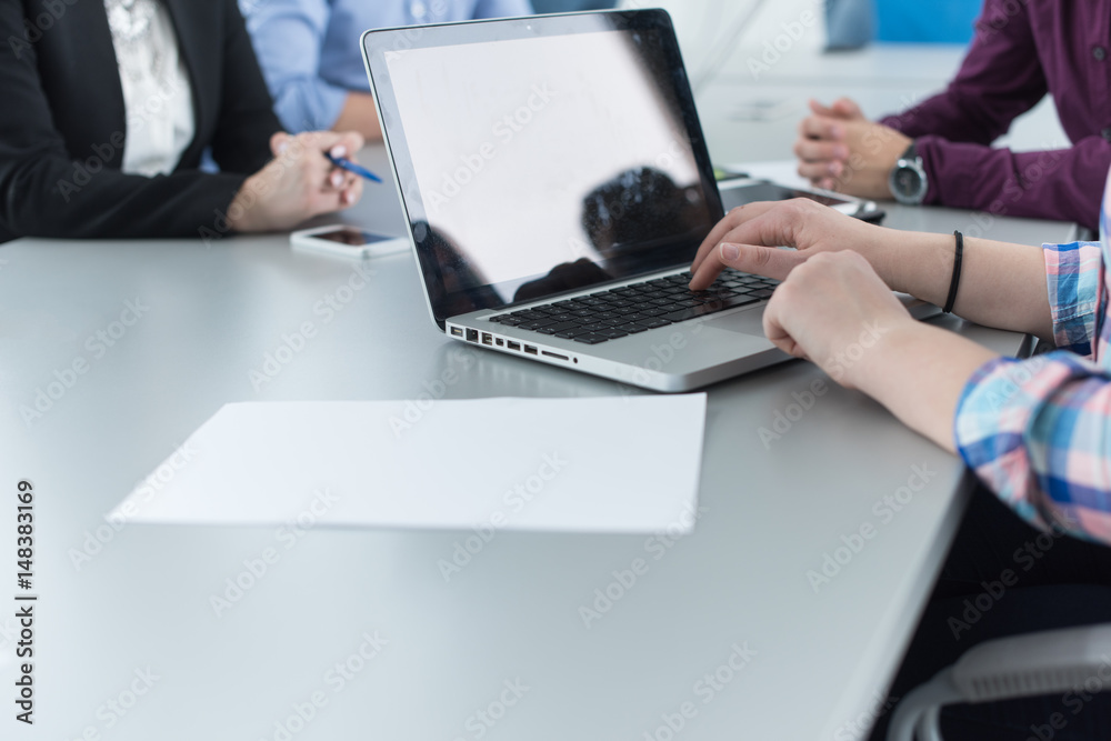 Business Team At A Meeting at modern office building Business Team At A Meeting at modern office building