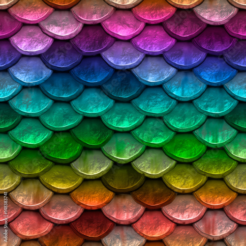 background of colorful fish scales macro texture