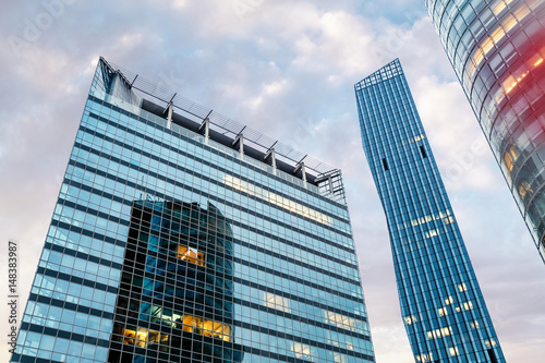 skyscrapers from low angle, business concept photo