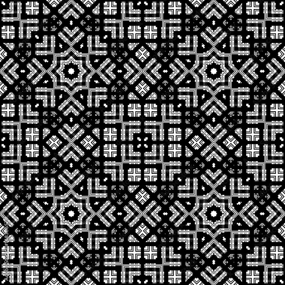 Seamless abstract ornamental pattern on black Seamless abstract ornamental pattern on black