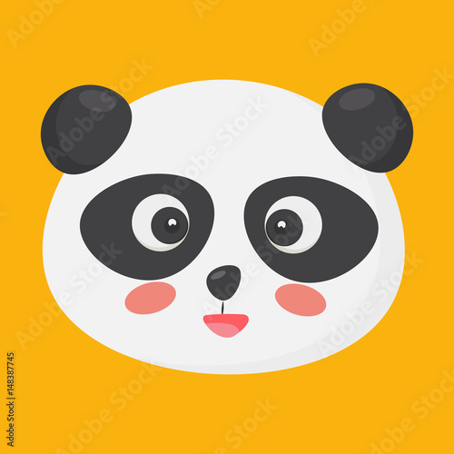 Cute panda boy face vector illustration is great as emoji, emoticon, poster, greeting card template.