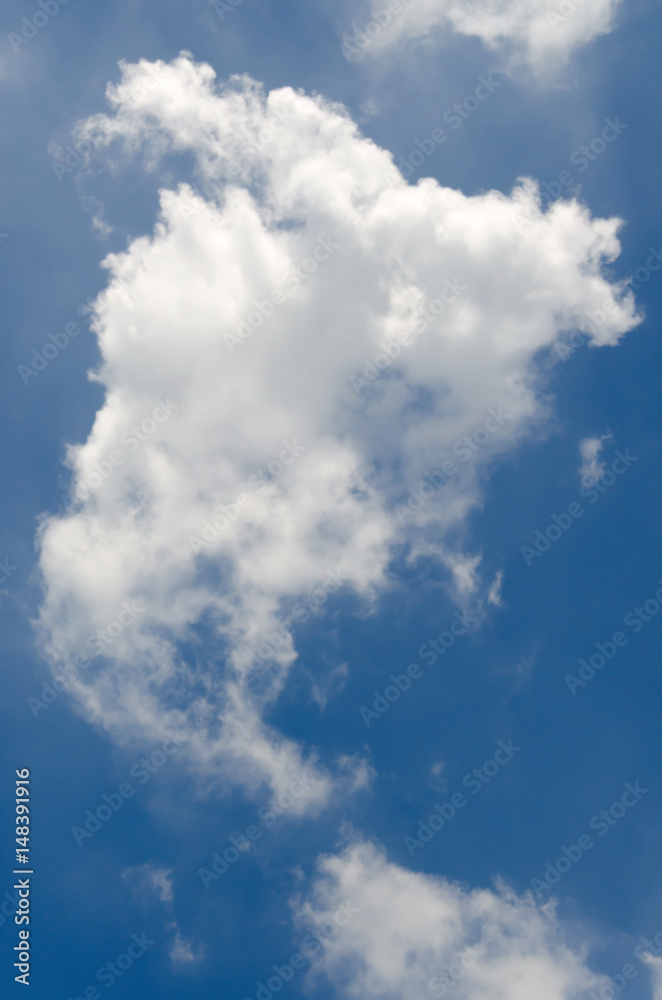 Blue sky with cloud. Sky cloud looks like North America. Clouds forming North America in sky.