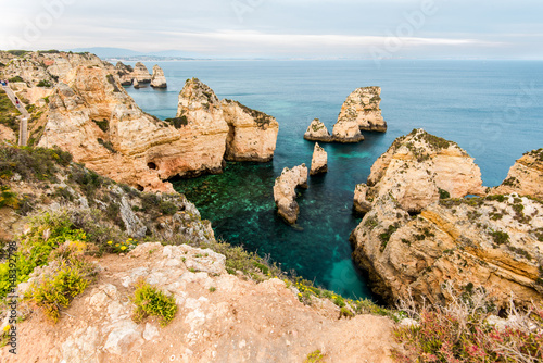 Secret beach on ALgarve coast in Portugal