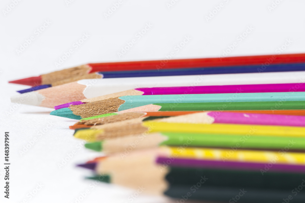 Colorful pencils on a white background Colorful pencils on a white background