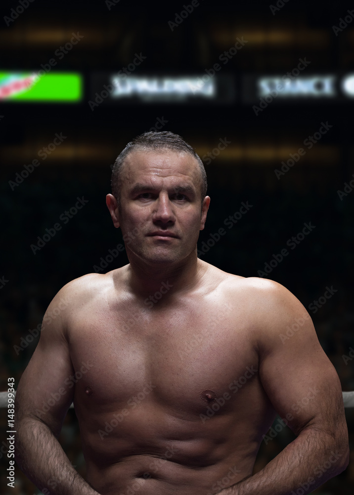 professional kickboxer in the training ring professional kickboxer in the training ring