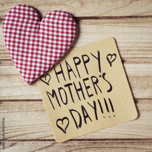 text happy mothers day in a note