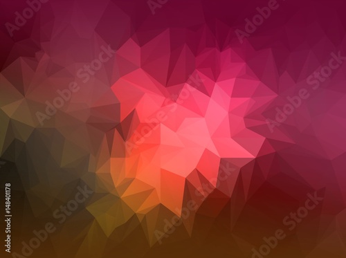 Polygonal red and orange background - Low poly texture - Polygon background