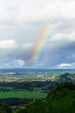 Scenery of countryside in Autumn with rainbow , North Island of New Zealand