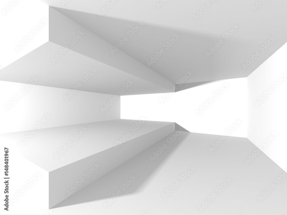 Obraz premium Futuristic White Architecture Design Background