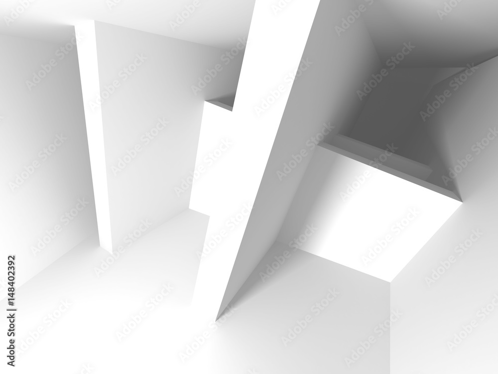 Obraz premium Futuristic White Architecture Design Background