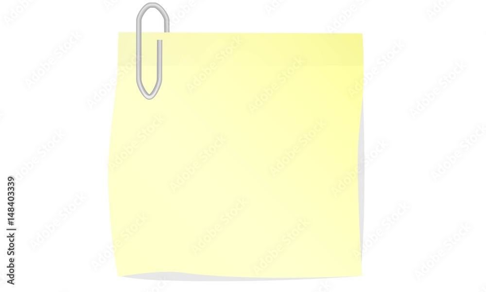 Notizzettel mit Büroklammer Notizzettel mit Büroklammer