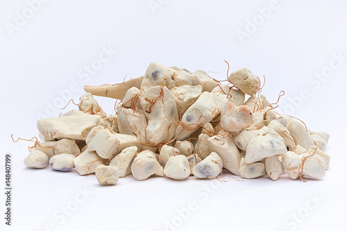 Φωτογραφία Baobab fruit (Adansonia digitata) on white background, pulp and powder, superfoo